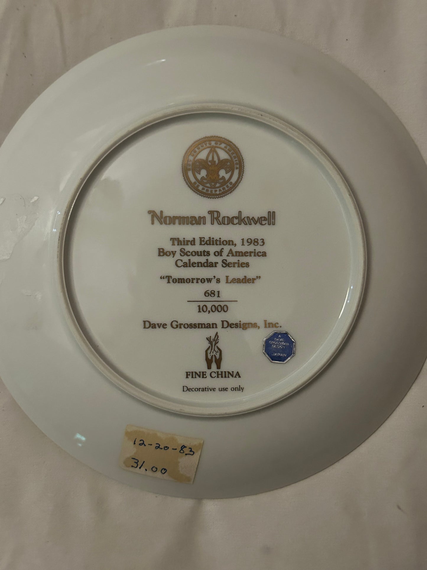 Norman Rockwell Boy Scouts plate